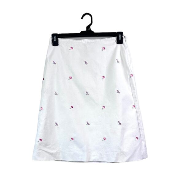Brooks Brothers White Mini Skirt with Pink Embroidery - Picture 1 of 5